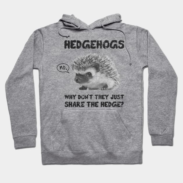 Hedgehogs - Why Don't They Just Share the Hedge Hoodie by jdsoudry